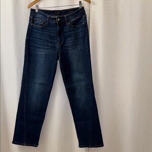 Judy Blue Dark Indigo Straight Leg Jeans with Subtle Fading